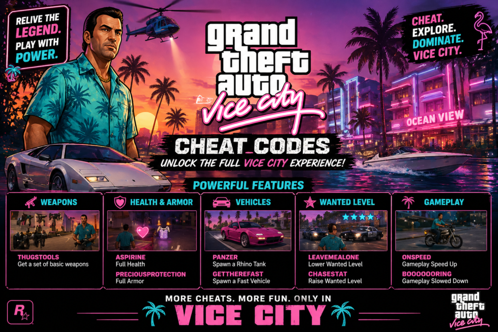 Gta Vice City Cheat Codes 2026